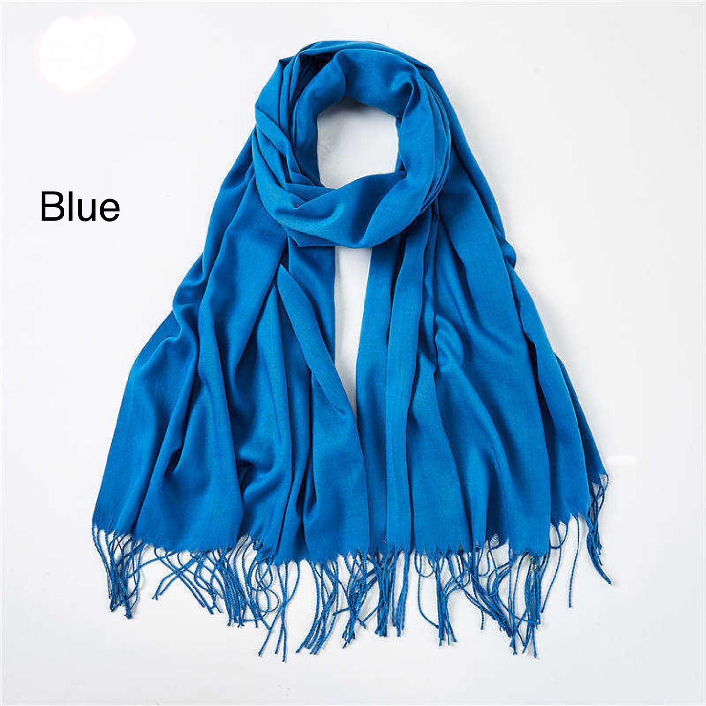 Cashmere Scarf Solid Color Thickening Pashmina Tassel Wrap Shawl For Women
