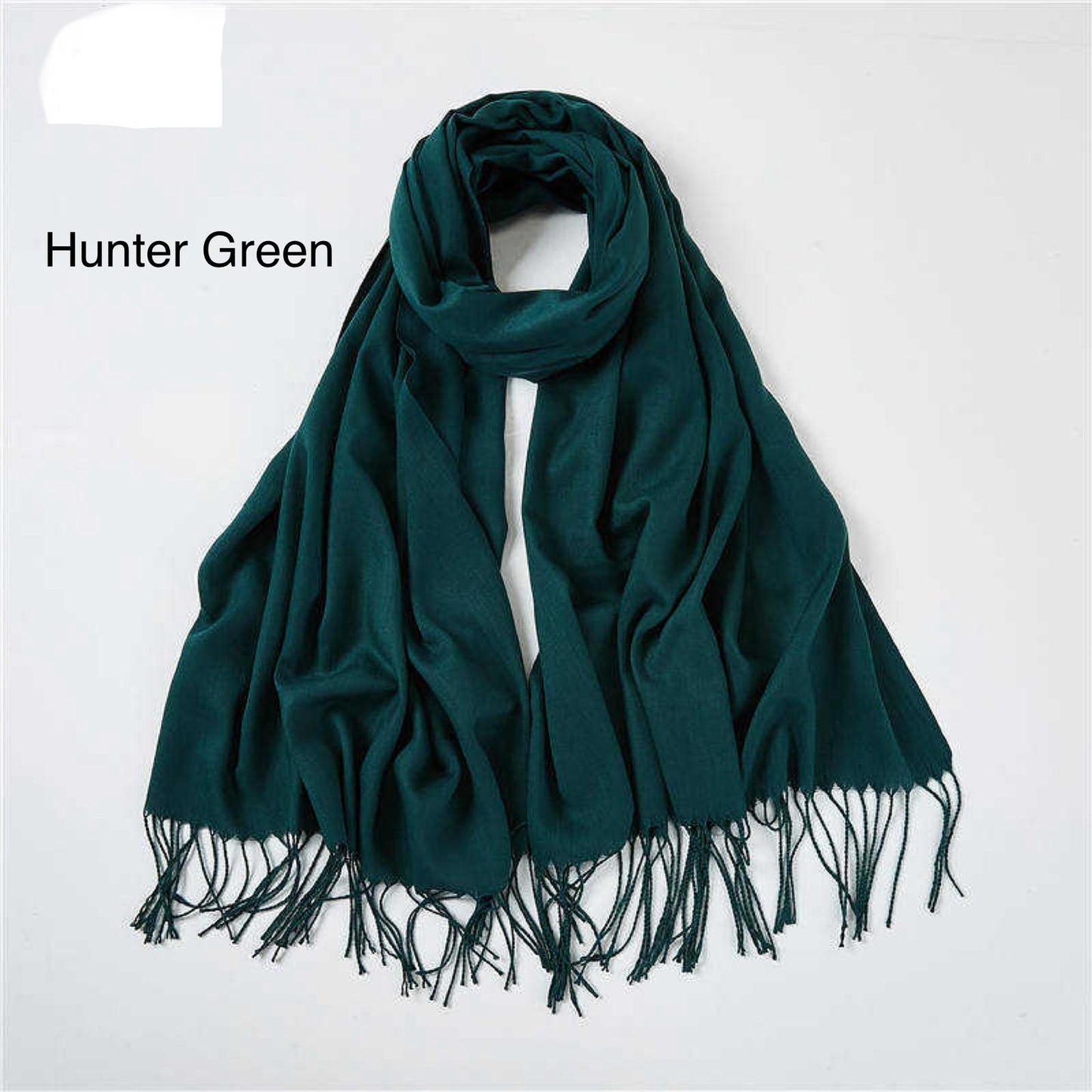 Cashmere Scarf Solid Color Thickening Pashmina Tassel Wrap Shawl For Women