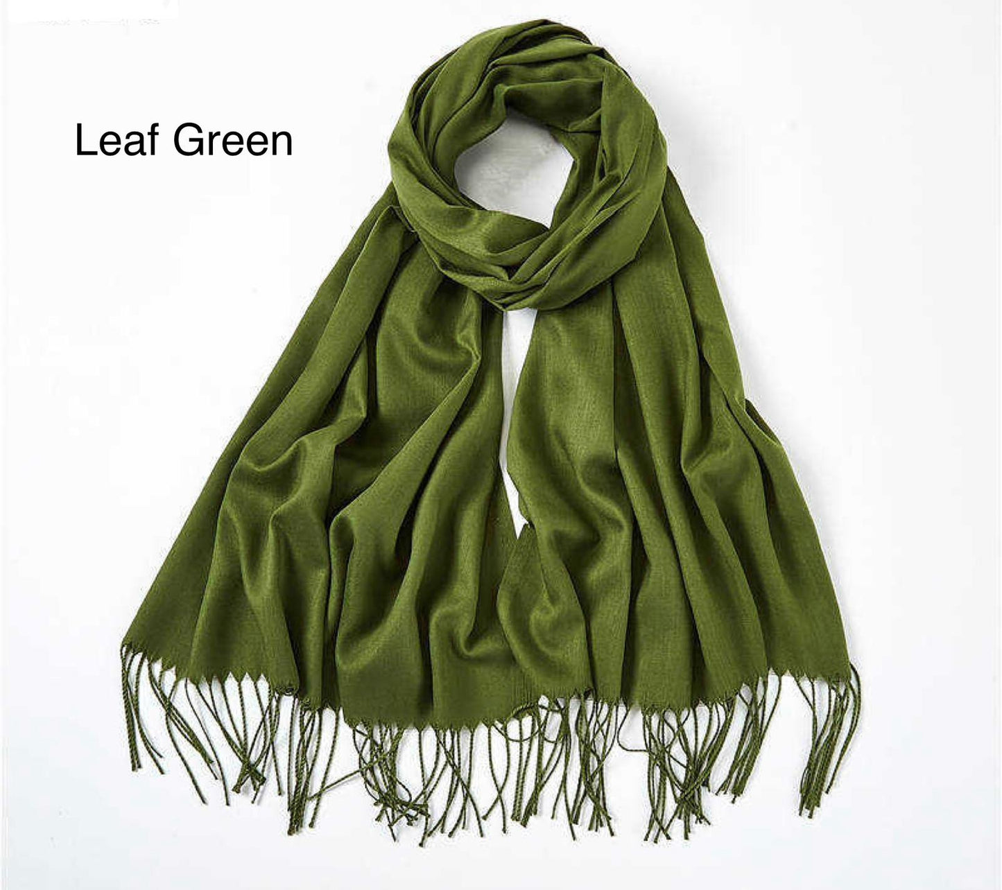 Cashmere Scarf Solid Color Thickening Pashmina Tassel Wrap Shawl For Women