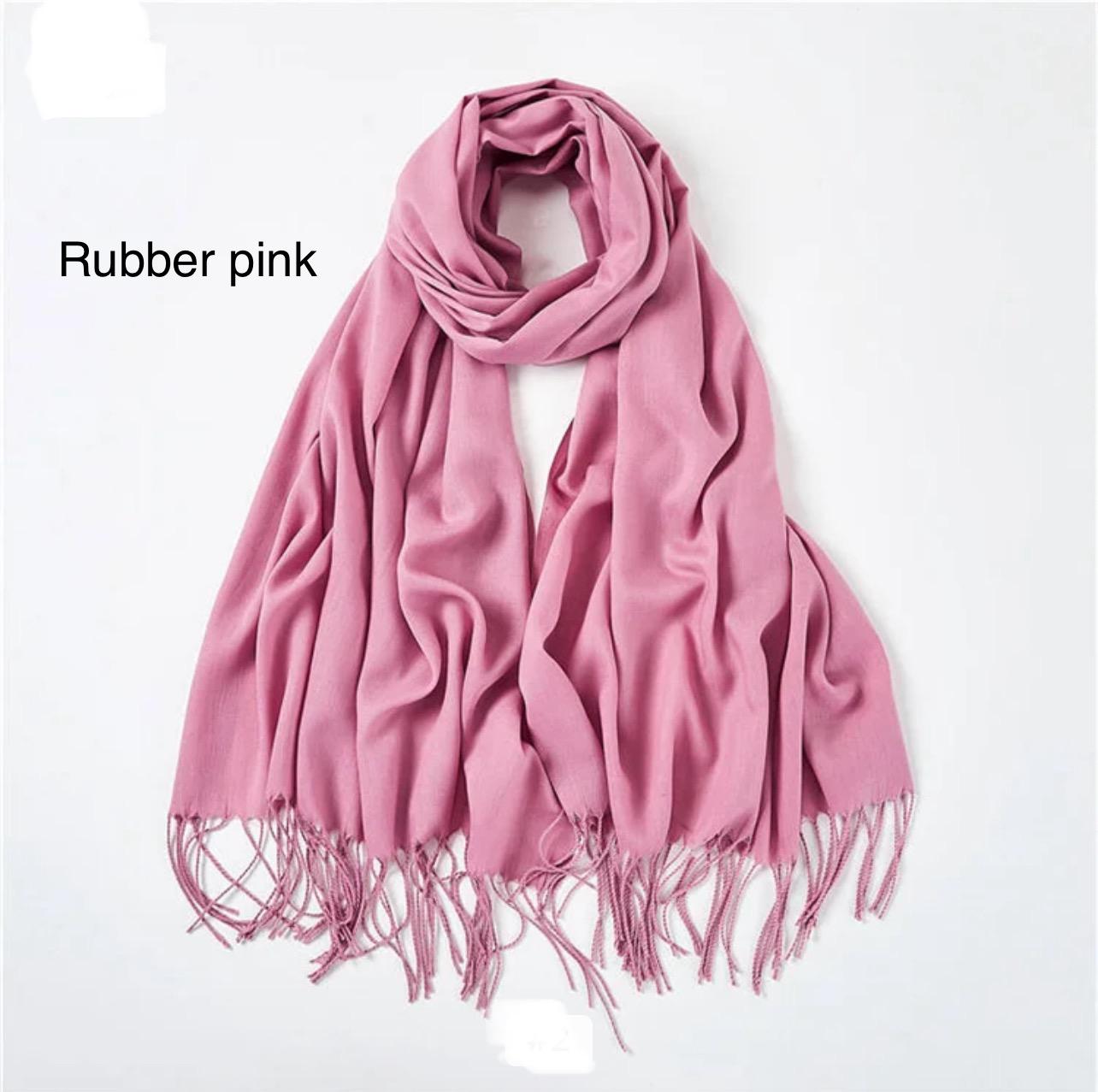 Cashmere Scarf Solid Color Thickening Pashmina Tassel Wrap Shawl For Women