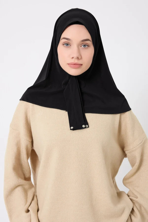Instant Sandy Hijab With Snap Back Button