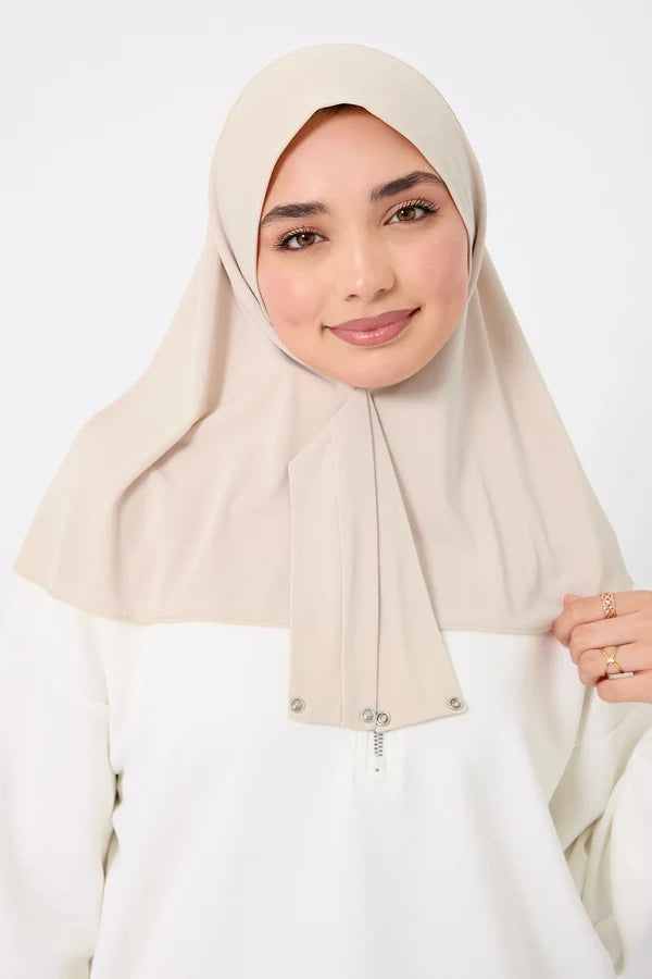 Instant Sandy Hijab With Snap Back Button