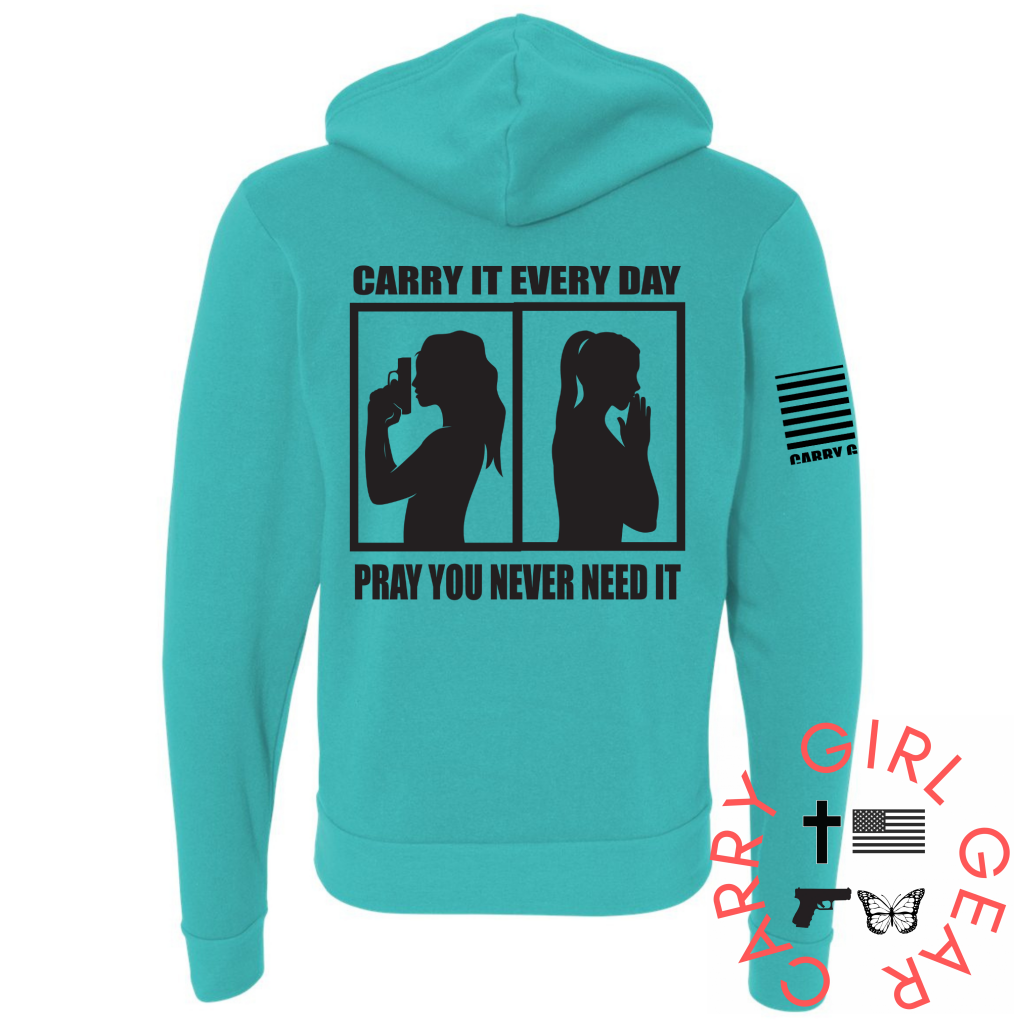 CARRY & PRAY Zippered Hoodie