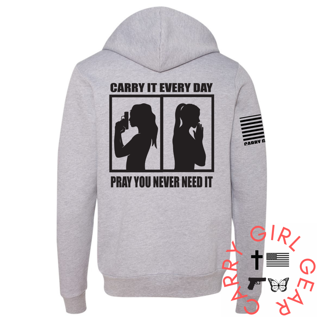 CARRY & PRAY Zippered Hoodie