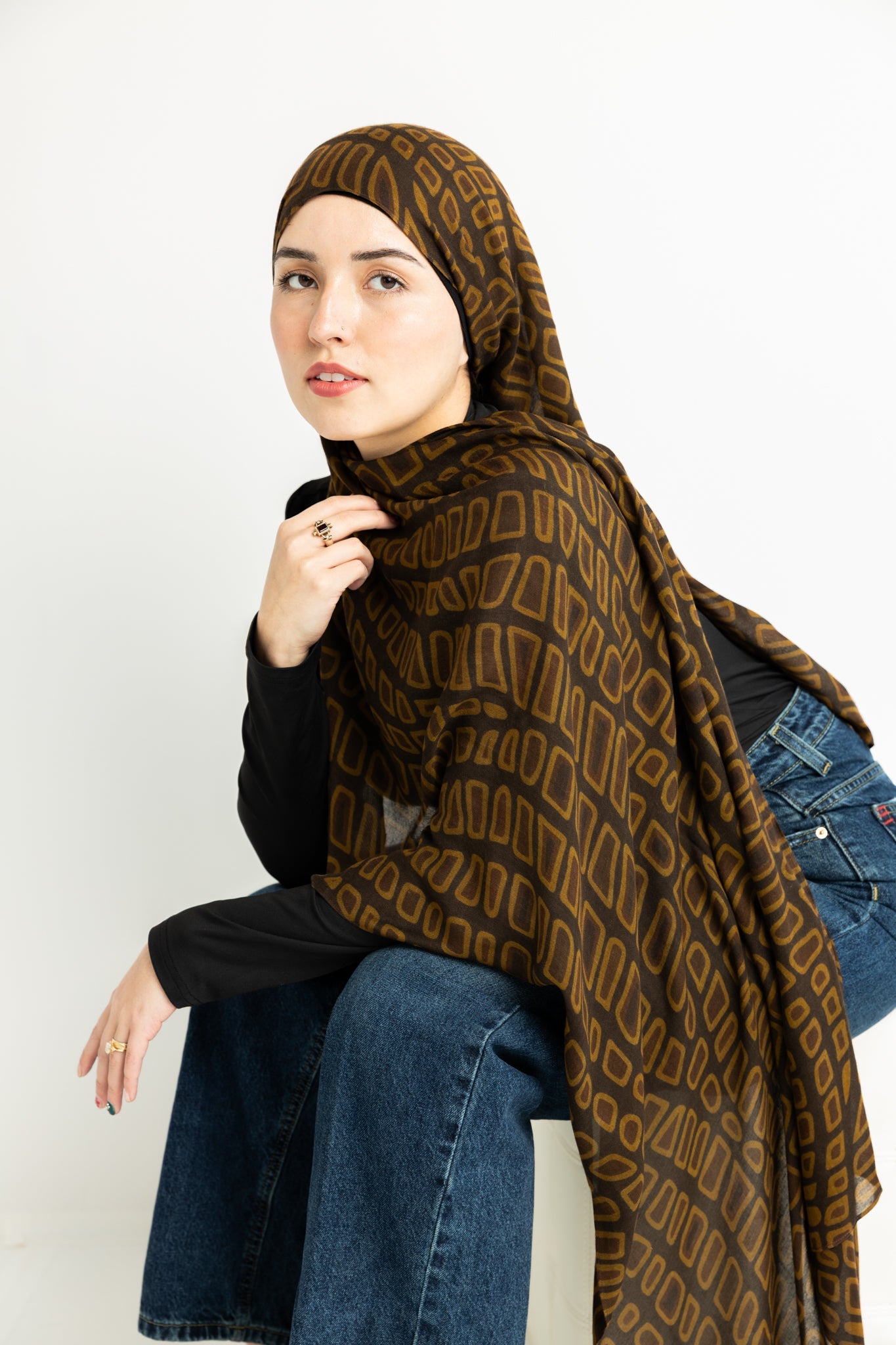 Modal Hijab - Earthy Crocodile
