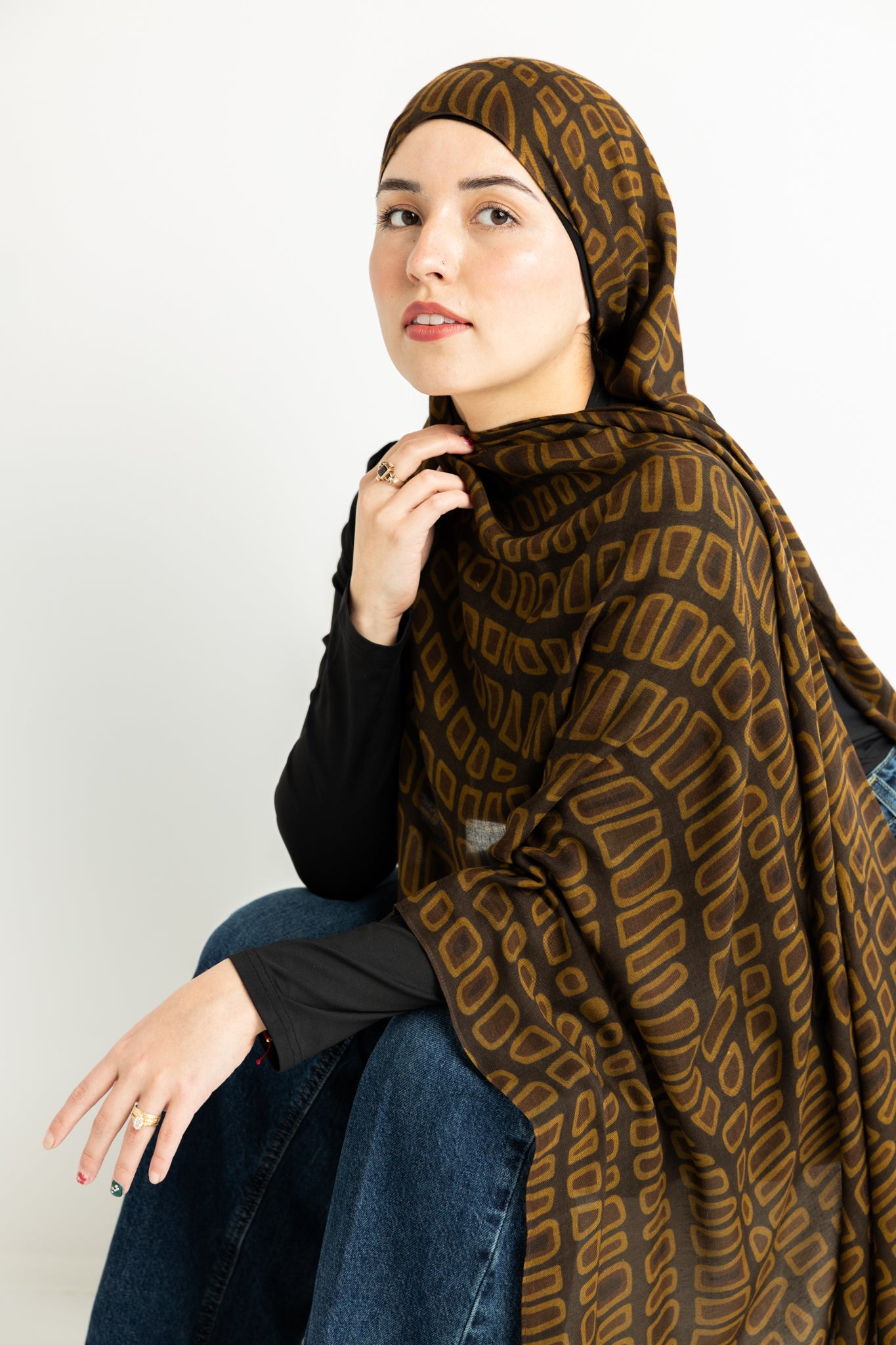 Modal Hijab - Earthy Crocodile
