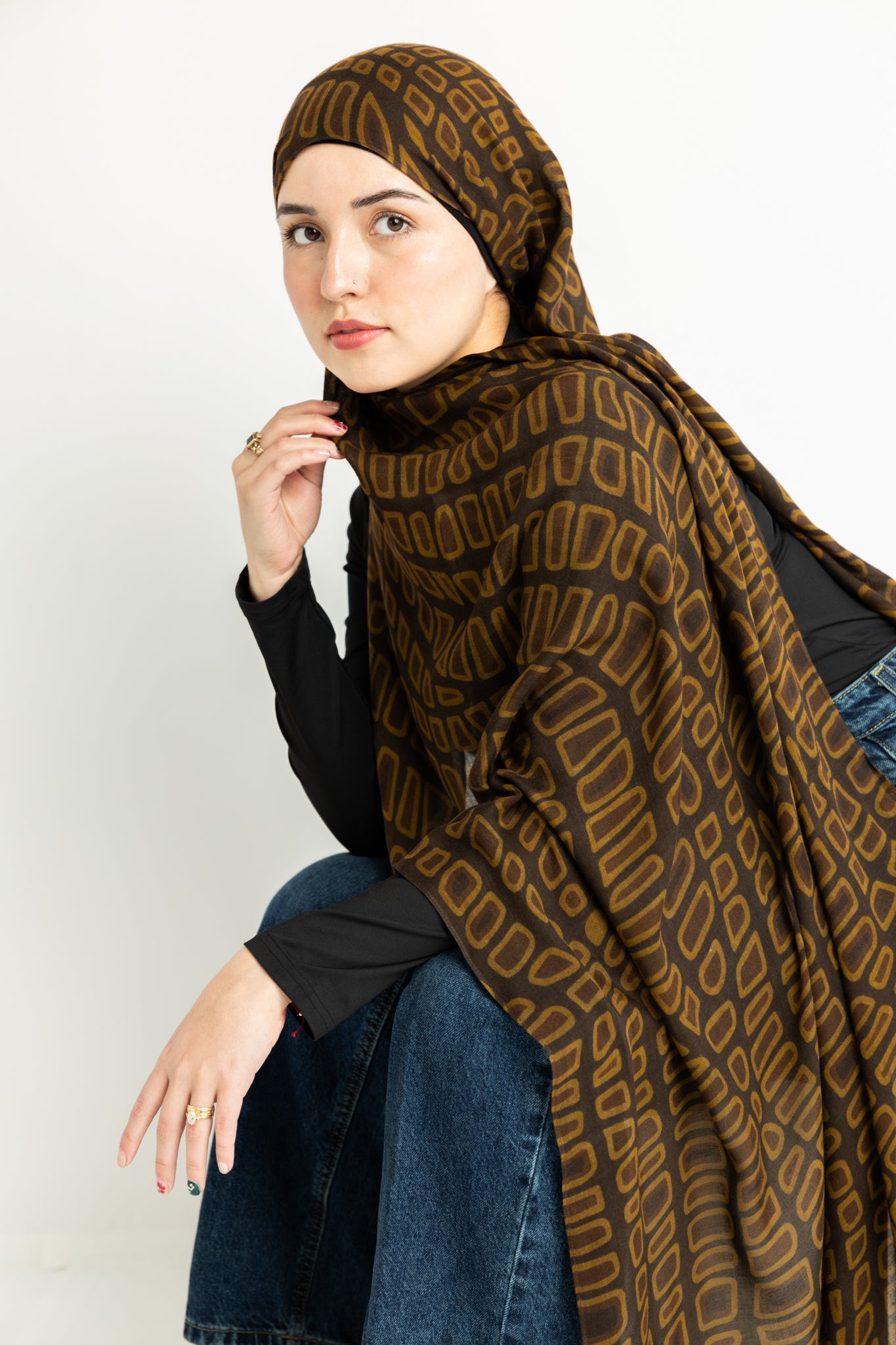 Modal Hijab - Earthy Crocodile