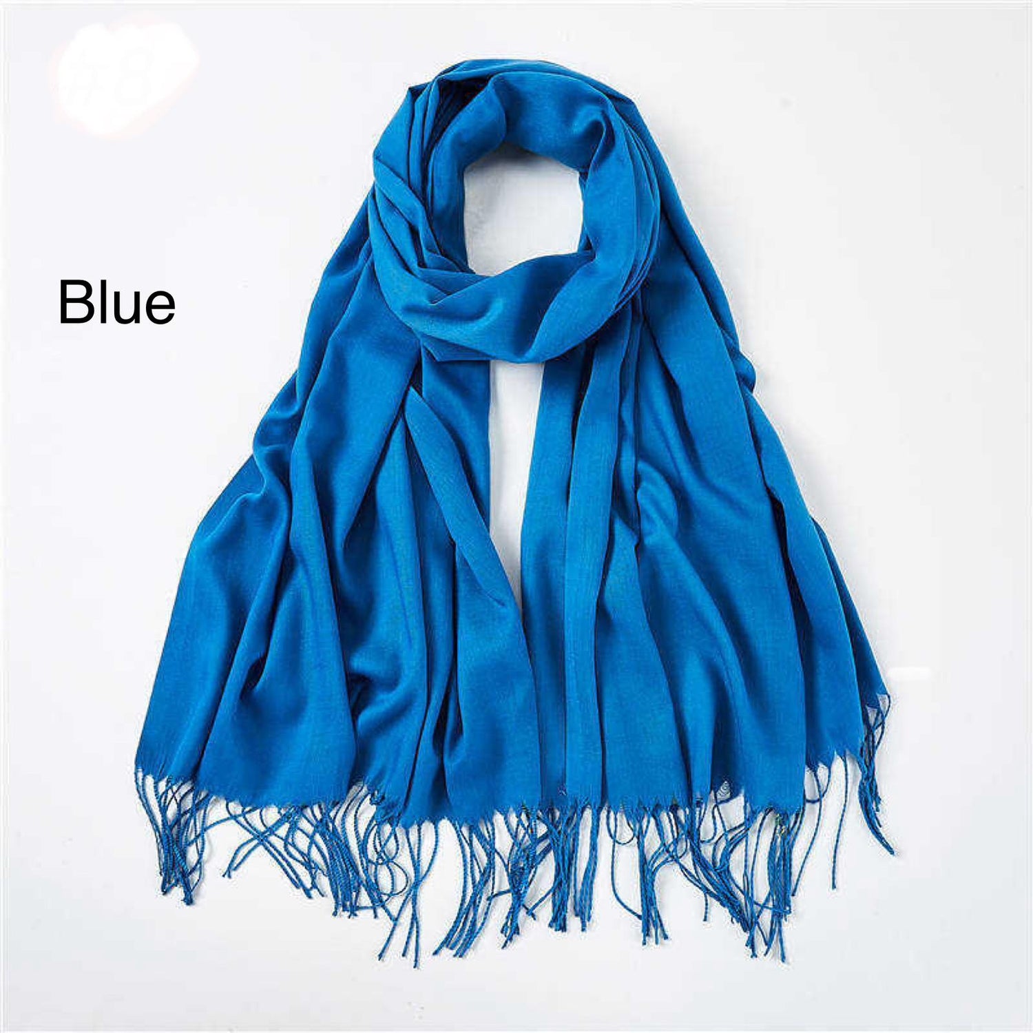 Cashmere Scarf Solid Color Thickening Pashmina Tassel Wrap Shawl For Women