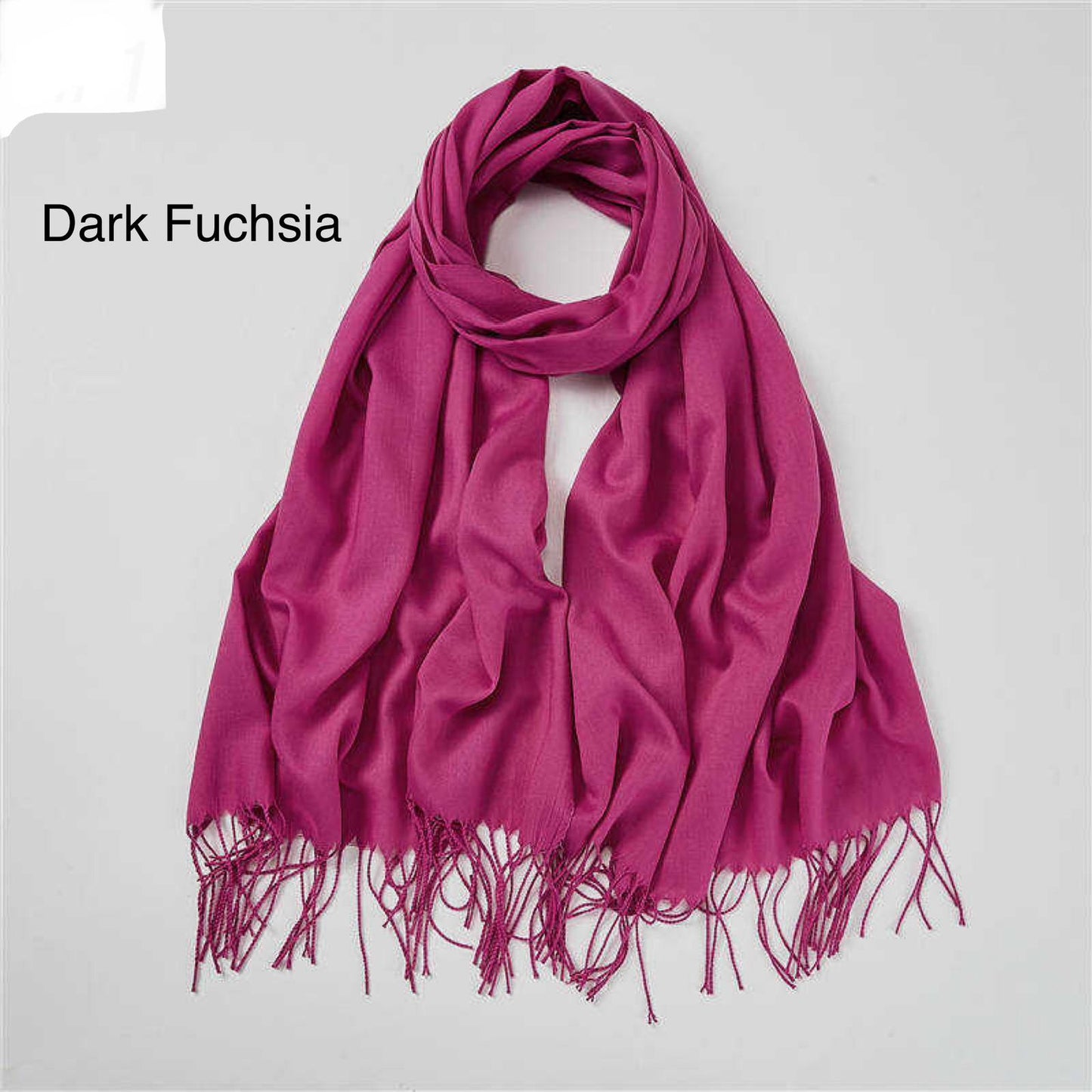 Cashmere Scarf Solid Color Thickening Pashmina Tassel Wrap Shawl For Women