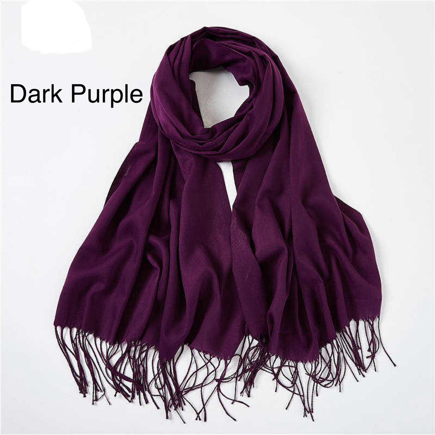 Cashmere Scarf Solid Color Thickening Pashmina Tassel Wrap Shawl For Women