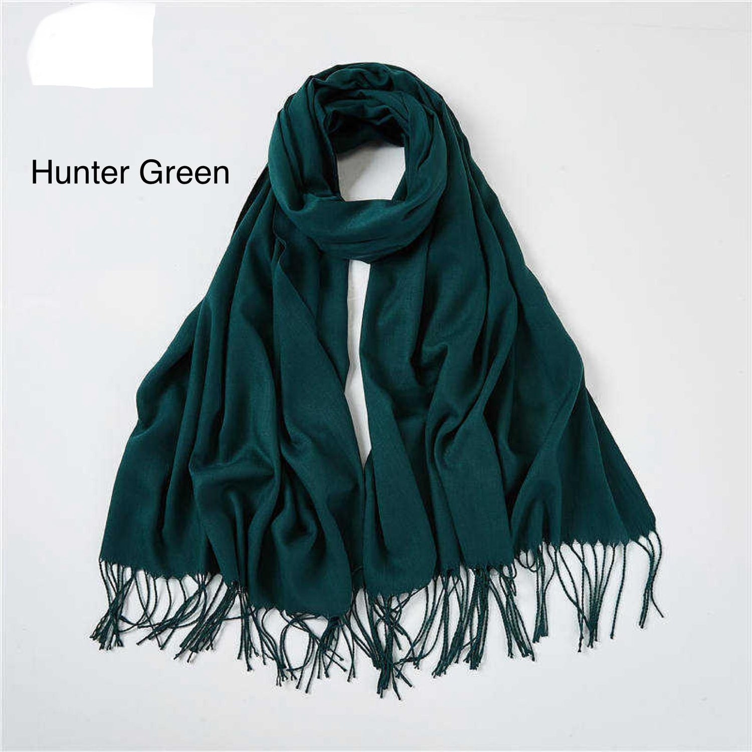 Cashmere Scarf Solid Color Thickening Pashmina Tassel Wrap Shawl For Women