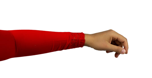 Lace Stretchy Sleeve Extender - Regal Red