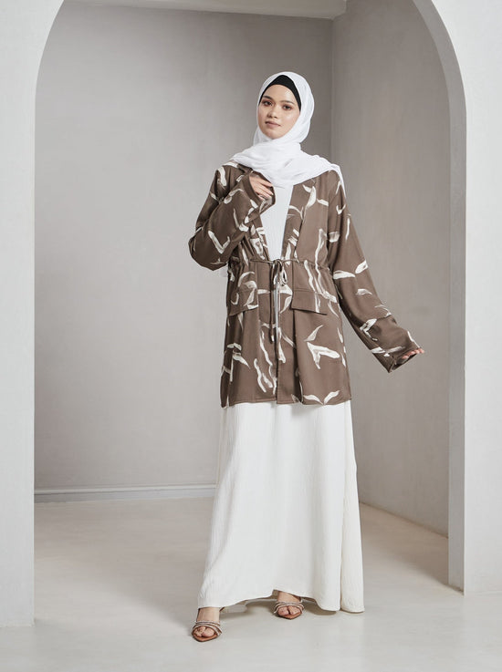 Aliza Printed Jacket - Brown