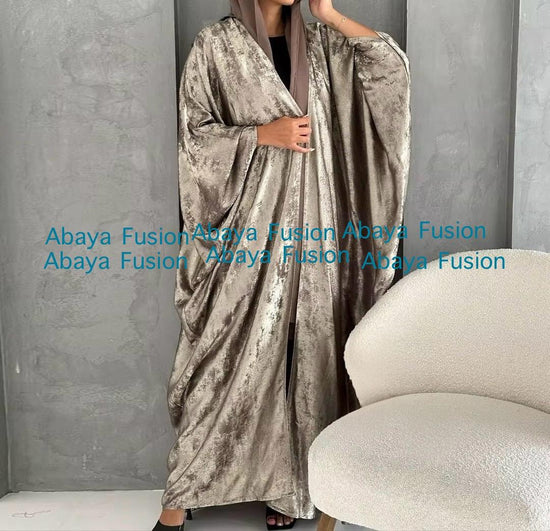 korean Metallic Gold Open Abaya