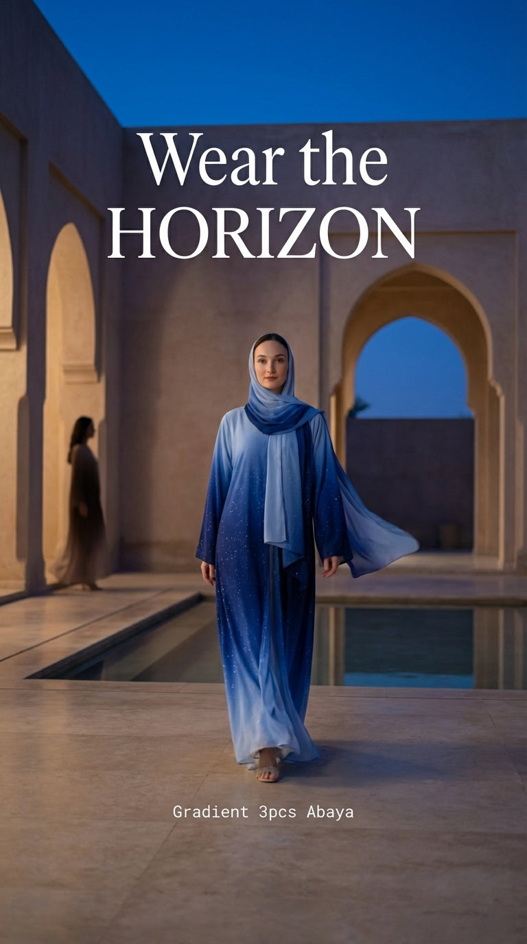 Gradient 3pcs abaya