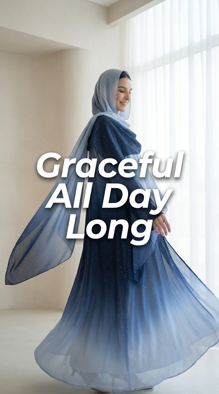 Gradient 3pcs abaya